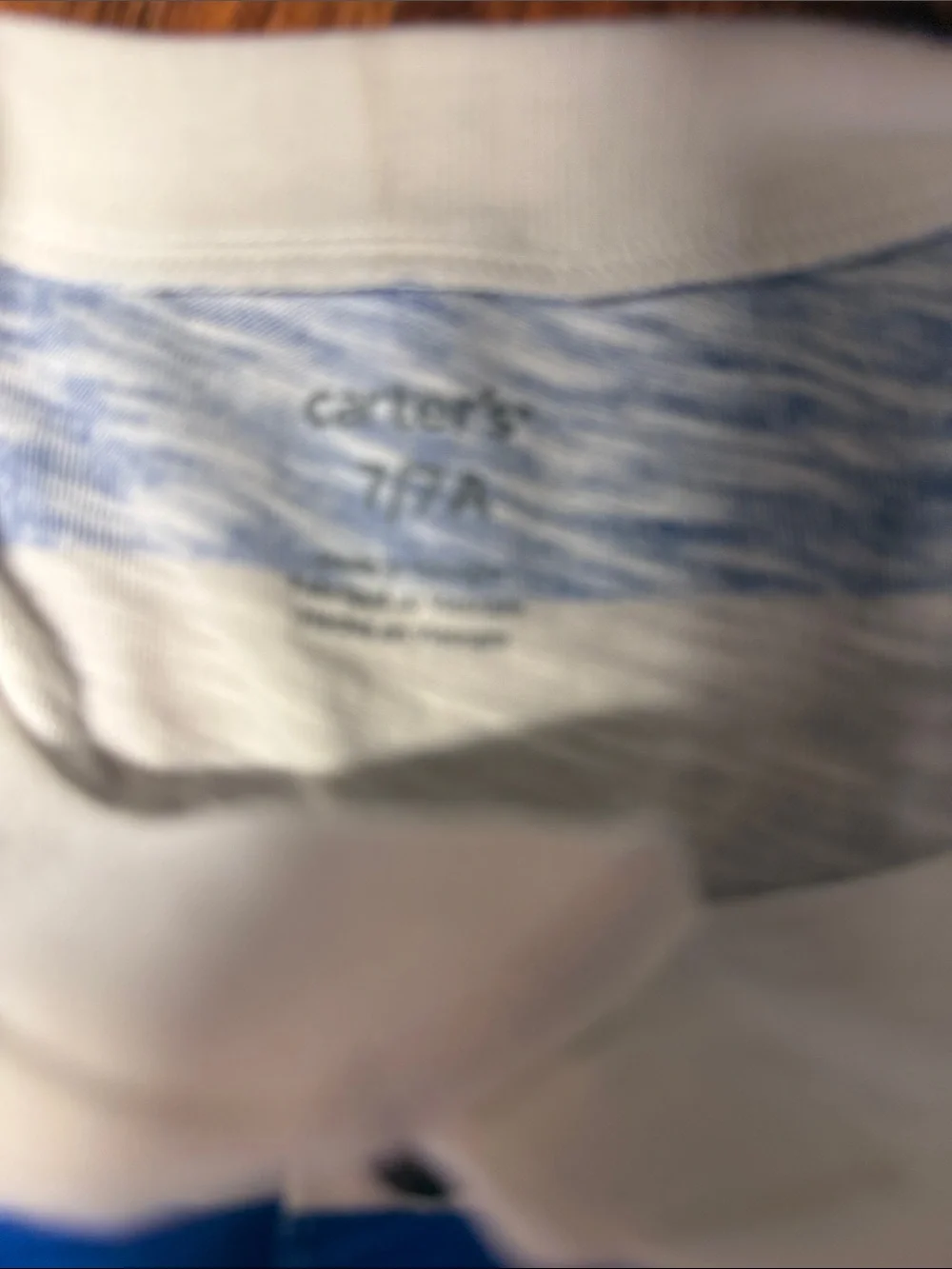 Carter’s size 7 Kids Blue & White Striped Henley shirt, new w tags